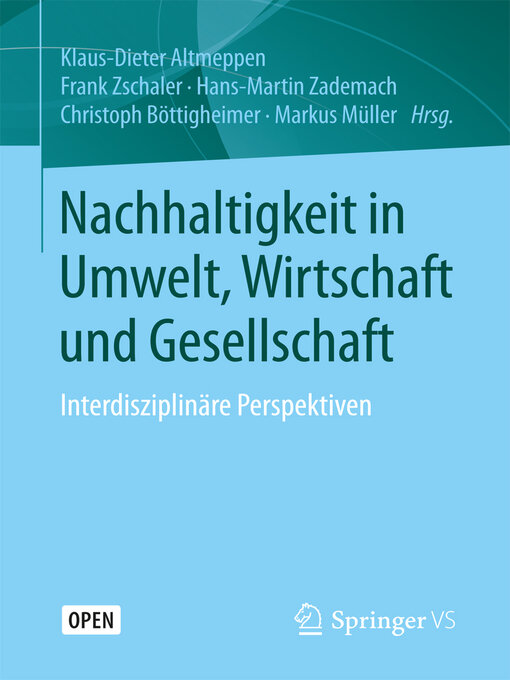 Title details for Nachhaltigkeit in Umwelt, Wirtschaft und Gesellschaft by Klaus-Dieter Altmeppen - Wait list